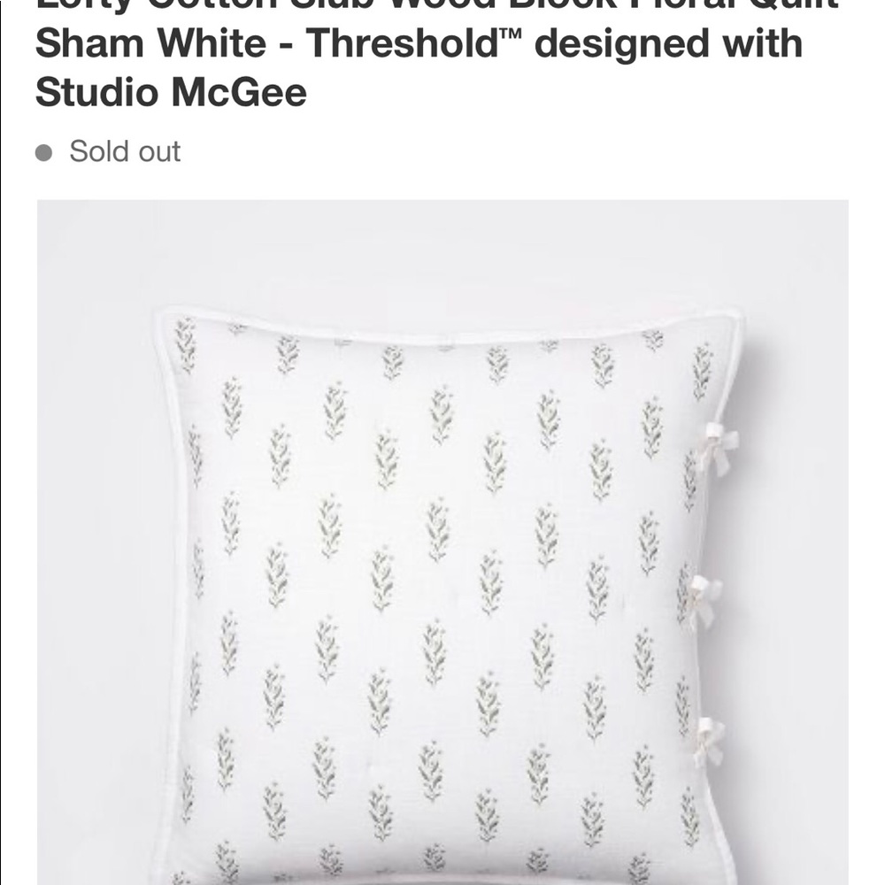 ***ISO Threshold Studio McGee Floral Euro Shams (2)